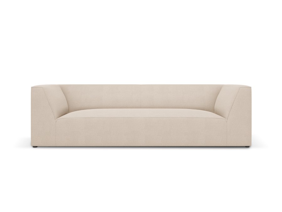 MICADONI Ruby sofa, 3 sder - beige stof og sort plast