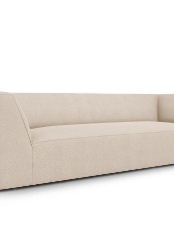 MICADONI Ruby sofa, 3 sder - beige stof og sort plast