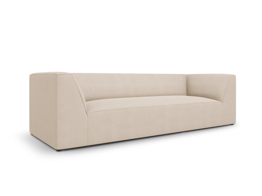 MICADONI Ruby sofa, 3 sder - beige stof og sort plast