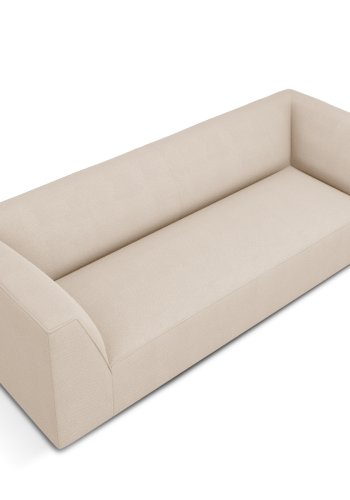 MICADONI Ruby sofa, 3 sder - beige stof og sort plast