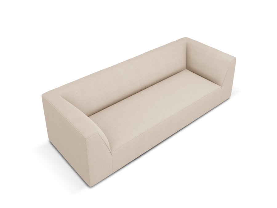 MICADONI Ruby sofa, 3 sder - beige stof og sort plast