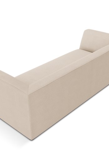 MICADONI Ruby sofa, 3 sder - beige stof og sort plast