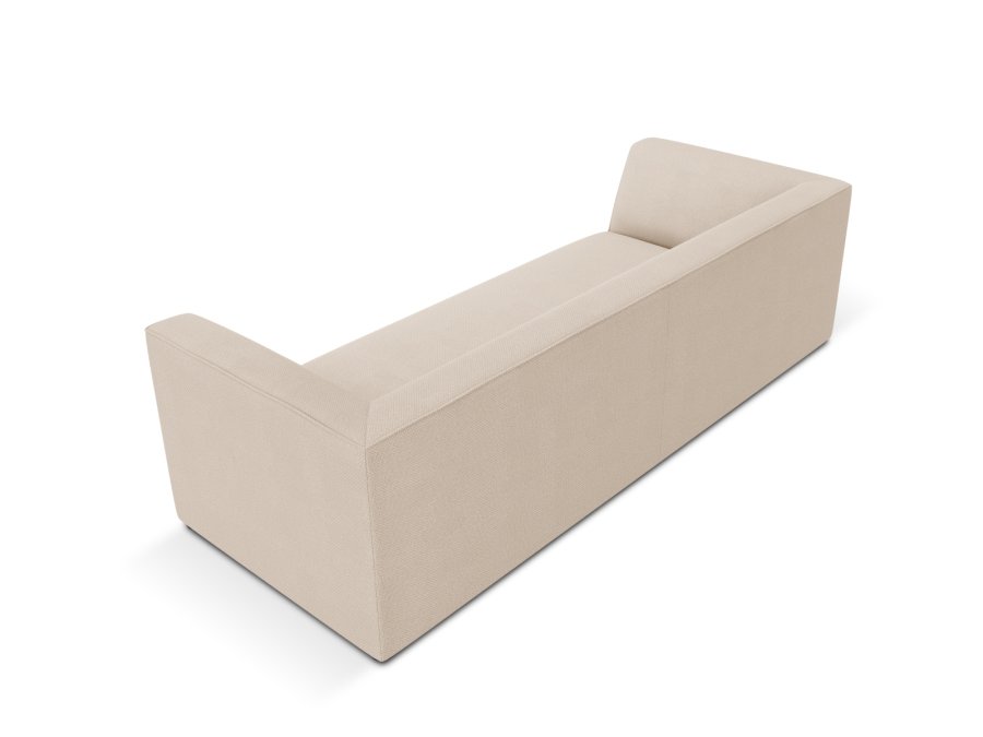 MICADONI Ruby sofa, 3 sder - beige stof og sort plast