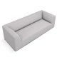 MICADONI Ruby sofa, 3 sder - gr stof og sort plast