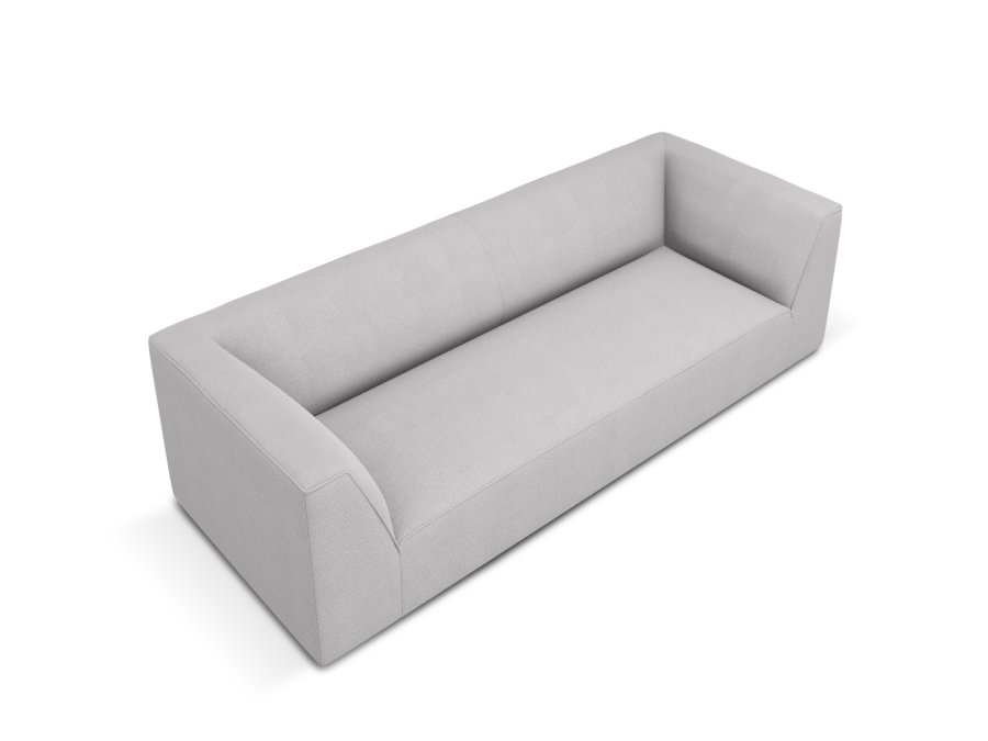 MICADONI Ruby sofa, 3 sder - gr stof og sort plast