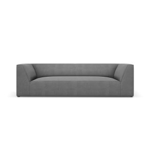 MICADONI Ruby sofa, 3 sder - gr stof og sort plast