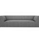 MICADONI Ruby sofa, 3 sder - gr stof og sort plast