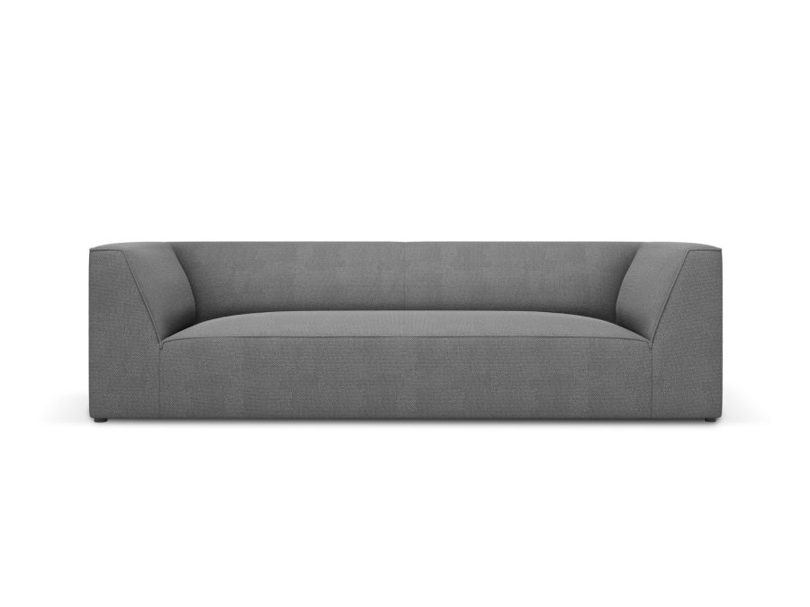 MICADONI Ruby sofa, 3 sder - gr stof og sort plast