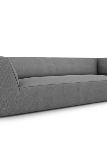 MICADONI Ruby sofa, 3 sder - gr stof og sort plast