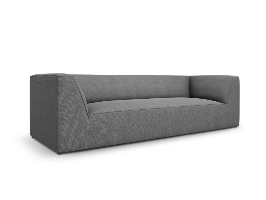 MICADONI Ruby sofa, 3 sder - gr stof og sort plast