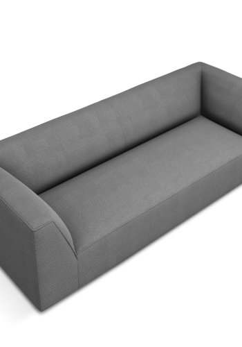 MICADONI Ruby sofa, 3 sder - gr stof og sort plast
