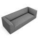 MICADONI Ruby sofa, 3 sder - gr stof og sort plast