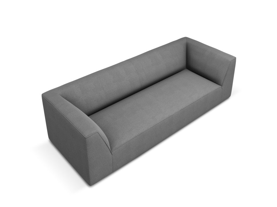 MICADONI Ruby sofa, 3 sder - gr stof og sort plast