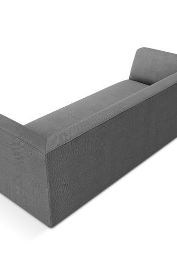 MICADONI Ruby sofa, 3 sder - gr stof og sort plast