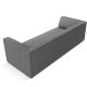 MICADONI Ruby sofa, 3 sder - gr stof og sort plast