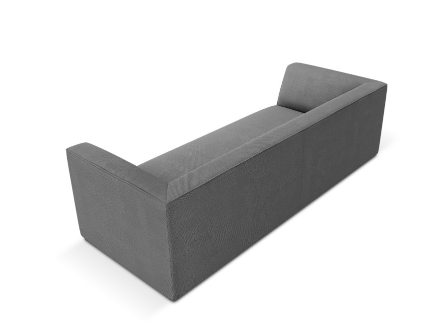 MICADONI Ruby sofa, 3 sder - gr stof og sort plast