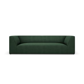 MICADONI Ruby sofa, 3 sder - grn stof og sort plast