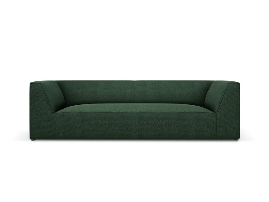 MICADONI Ruby sofa, 3 sder - grn stof og sort plast