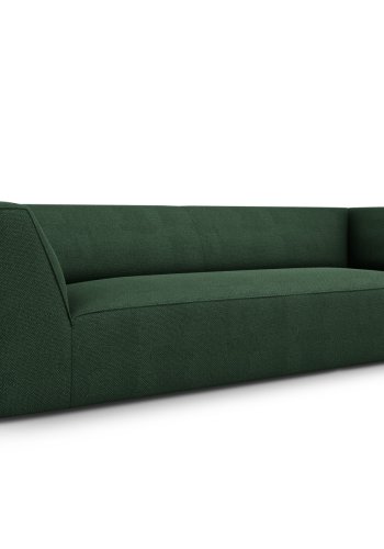 MICADONI Ruby sofa, 3 sder - grn stof og sort plast
