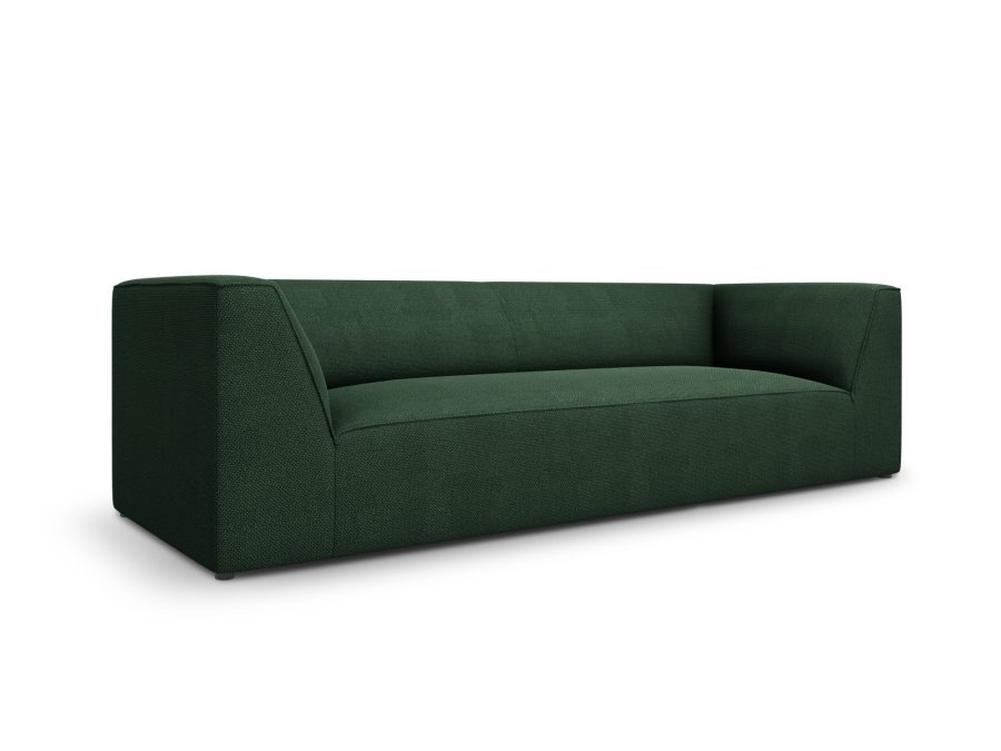 MICADONI Ruby sofa, 3 sder - grn stof og sort plast
