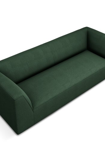 MICADONI Ruby sofa, 3 sder - grn stof og sort plast