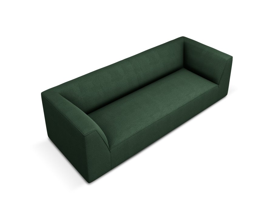 MICADONI Ruby sofa, 3 sder - grn stof og sort plast