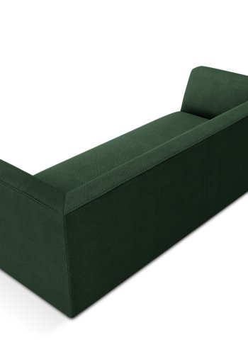 MICADONI Ruby sofa, 3 sder - grn stof og sort plast
