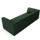 MICADONI Ruby sofa, 3 sder - grn stof og sort plast