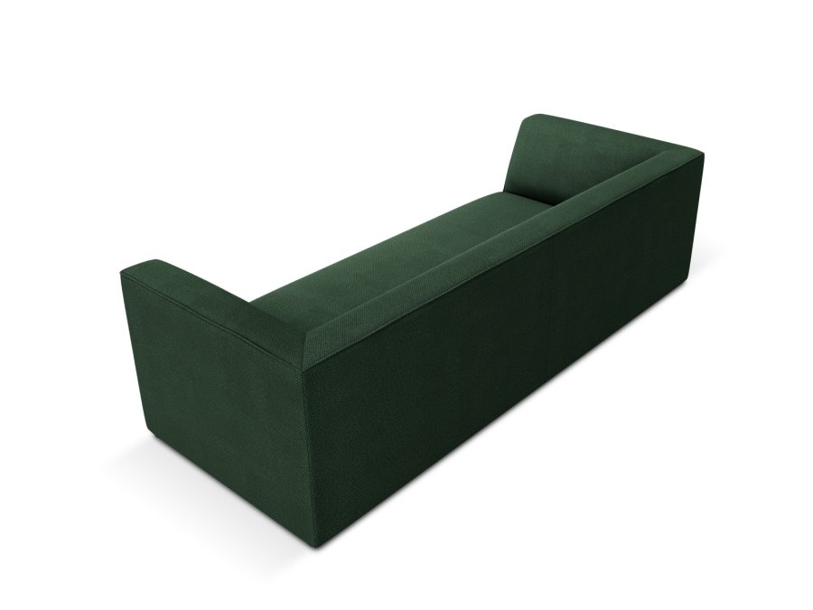 MICADONI Ruby sofa, 3 sder - grn stof og sort plast