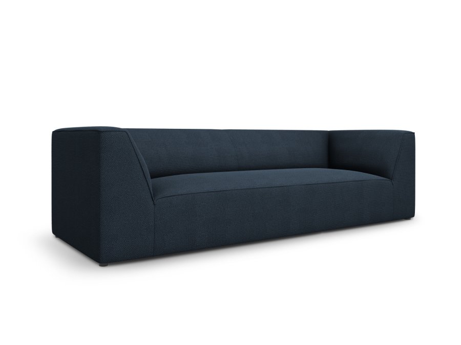 MICADONI Ruby sofa, 3 sder - bl stof og sort plast
