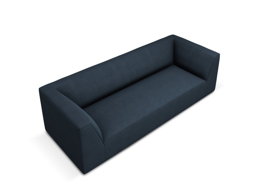 MICADONI Ruby sofa, 3 sder - bl stof og sort plast