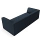 MICADONI Ruby sofa, 3 sder - bl stof og sort plast