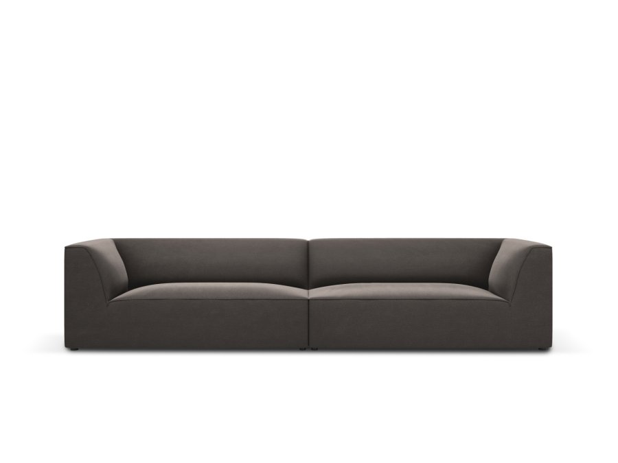 MICADONI Ruby sofa, 4 sder - antracitgr fljl og sort plast