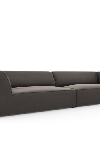 MICADONI Ruby sofa, 4 sder - antracitgr fljl og sort plast