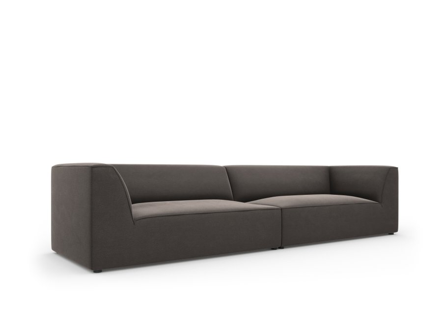 MICADONI Ruby sofa, 4 sder - antracitgr fljl og sort plast