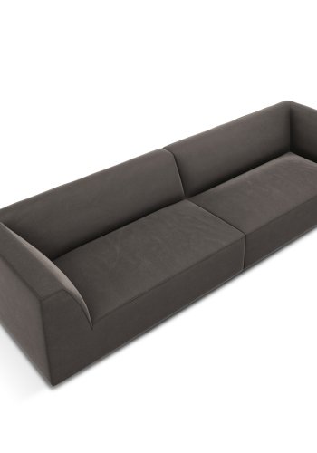 MICADONI Ruby sofa, 4 sder - antracitgr fljl og sort plast