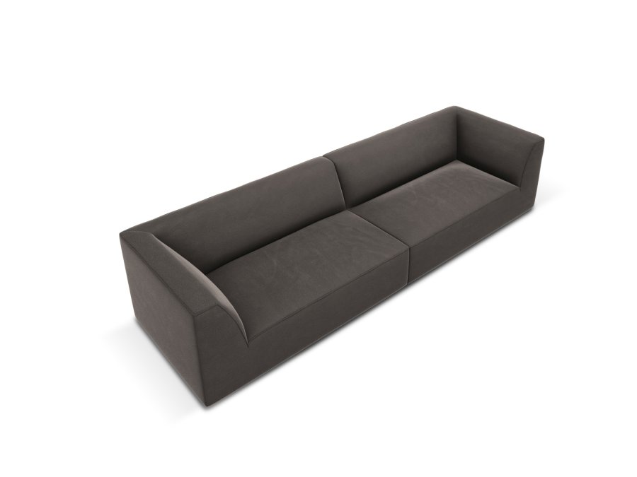 MICADONI Ruby sofa, 4 sder - antracitgr fljl og sort plast