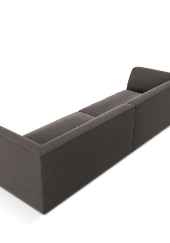 MICADONI Ruby sofa, 4 sder - antracitgr fljl og sort plast