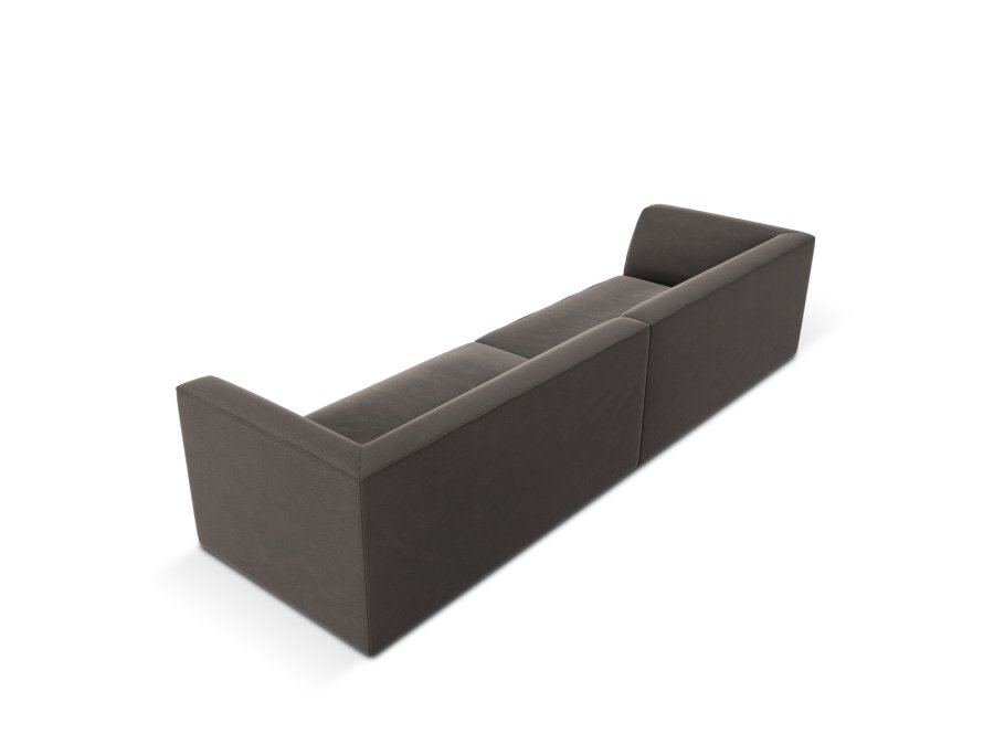 MICADONI Ruby sofa, 4 sder - antracitgr fljl og sort plast