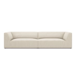 MICADONI Ruby sofa, 4 sder - beige corduroy stof og sort plast