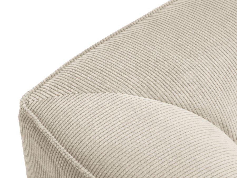 MICADONI Ruby sofa, 4 sder - beige corduroy stof og sort plast