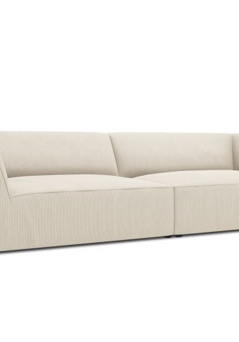 MICADONI Ruby sofa, 4 sder - beige corduroy stof og sort plast