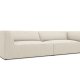 MICADONI Ruby sofa, 4 sder - beige corduroy stof og sort plast