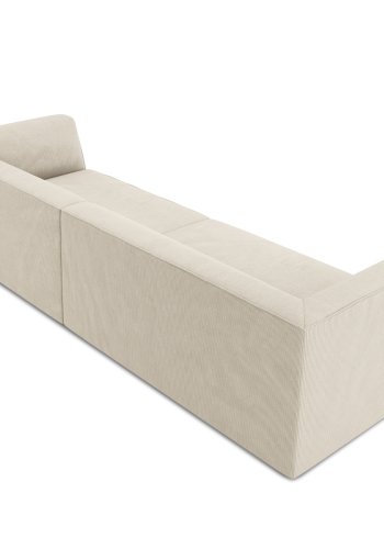 MICADONI Ruby sofa, 4 sder - beige corduroy stof og sort plast