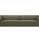 MICADONI Ruby sofa, 4 sder - grn corduroy stof og sort plast