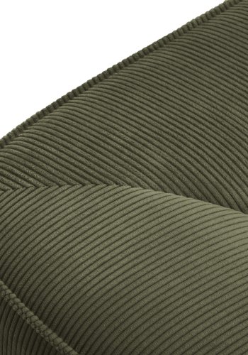 MICADONI Ruby sofa, 4 sder - grn corduroy stof og sort plast