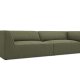 MICADONI Ruby sofa, 4 sder - grn corduroy stof og sort plast