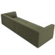 MICADONI Ruby sofa, 4 sder - grn corduroy stof og sort plast