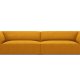 MICADONI Ruby sofa, 4 sder - gul corduroy stof og sort plast