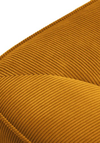 MICADONI Ruby sofa, 4 sder - gul corduroy stof og sort plast